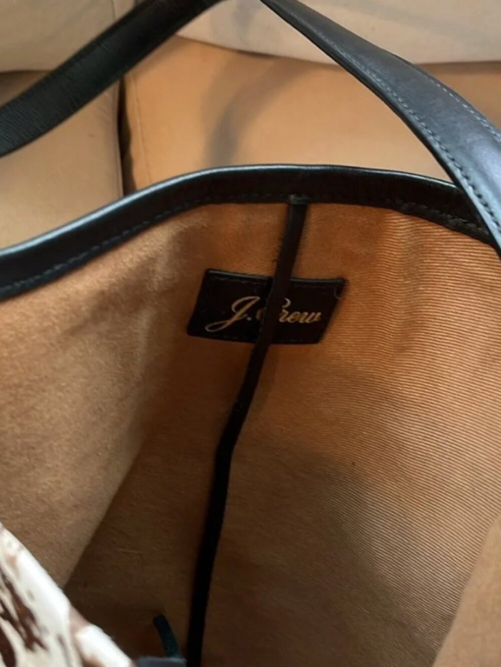 NWT J. Crew Berkeley Cow Print Bucket Bag in Leather and Calf Hair - Picture 4 of 6